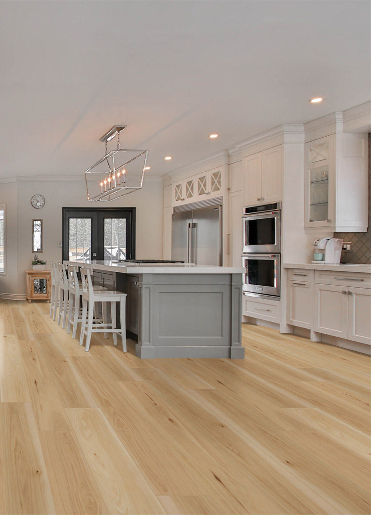 wood look luxury vinyl flooring in kitchen